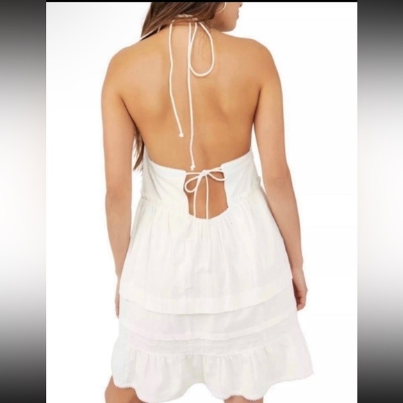 Free People White Halter Summer Dress MSRP $128 - Picture 2 of 3